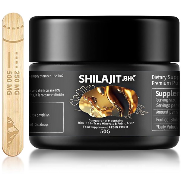Shilajit Pure Himalaya, Shilajit Resin 50 g, Measuring Spoon Included, Premium Shilajit Original Himalaya, Energy & Immunity Booster