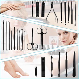 Set de Manicura y Pedicura, 36 en 1 Kit de Manicura y Pedicura Profesional Acero Inoxidable, Manicura Set para Manicura y Pedicura Piel Limpia, Kit de Viaje y Aseo para Hombres y Mujeres, Azul