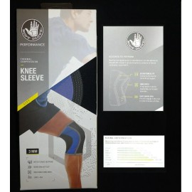 Body Glove Performance Thermal Compression Knee Sleeve Medium Black Blue Gray
