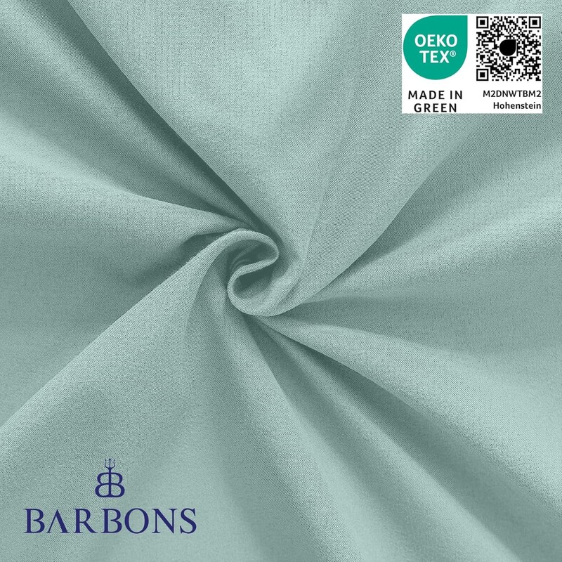 BARBONS Fitted Sheet, 160 x 200 cm, 100% Cotton, Oeko-Tex