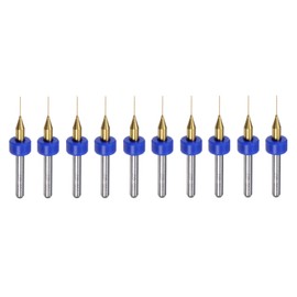 sourcing map 10pcs PCB Drill Bits 1/8" Shank 0.4mm Titanium Coated Carbide Micro Twist Mini Drill Bits Set Rotary Drilling Tool for Print Circuit Board Jewelry CNC Engraving