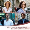 OPTOFENDY Progressive Reading Sunglasses for Women Men Half Frame Multifocus