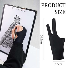 LAKJUOZ Drawing Gloves, Drawing Artist Glove, Antifouling Glove for Graphic Tablet, Artist Glove, Elastic Anti-Fouling Glove, Two Finger Glove, for Graphics Tablet Pack of 3