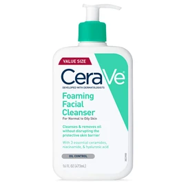 Limpiador facial de espuma CeraVe para el lavado diario de la cara, CeraVe Foaming Facial Cleanser  16 Ounce  Daily Face Wash for Normal to Oily Skin