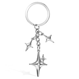 Tyqour Star Keychain Purse Charms Aesthetic Y2k Keychain Cute Key Chain Charms Stainless Steel Key Ring Purse Handbag Backpack Bag Charms for Handbags Backpack Car Holder