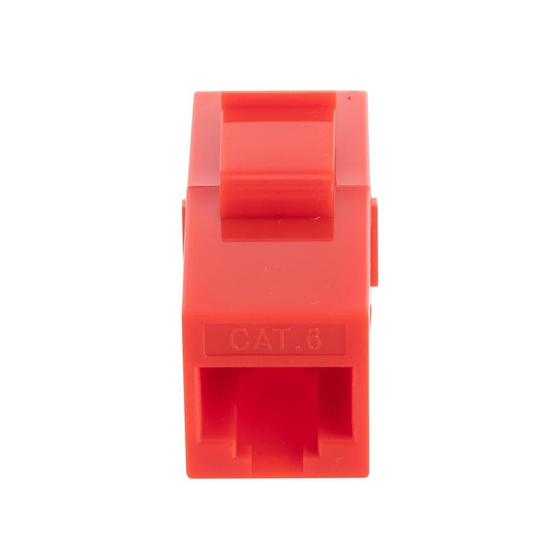 NavePoint CAT6 UTP Inline Keystone Coupler, 10 Pack, Red