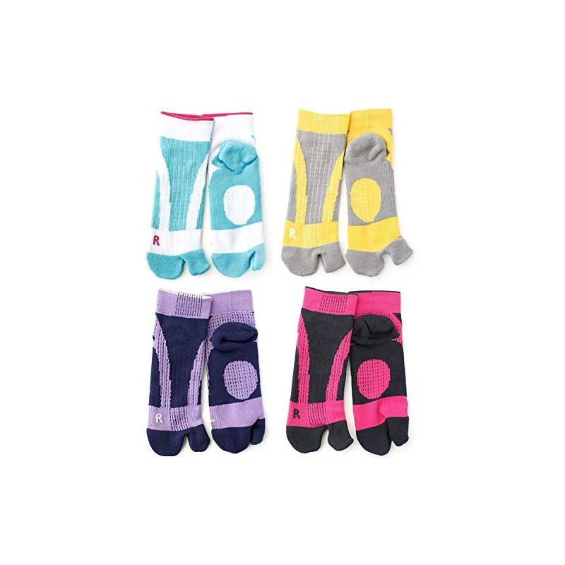 box408 Women's Sports Tabi Socks, Set of 4, Middle Length,