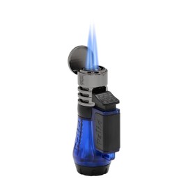 Palió Vesuvio Triple Jet Flame Torch Lighter, Apex Flame for Precision Lighting and Touch-Ups, Extra-Large Translucent Fuel Tank, Blue