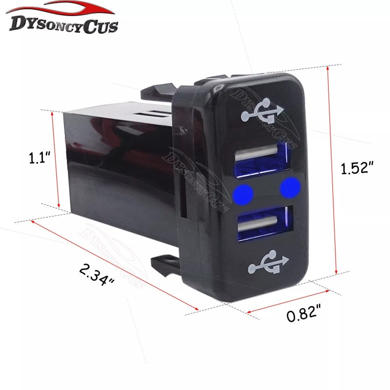 DYSO Fit Toyota Tacoma Land Cruiser 12V Blue Dual USB