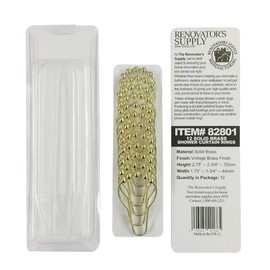 Brass Shower Curtain Ring Roller Ball Renovators Supply Manufacturing Set of 12