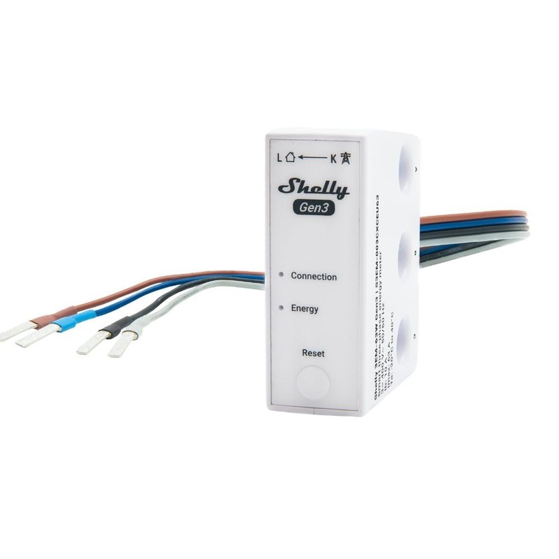 Shelly 3EM-63W Gen3, WLAN Operated, Energy Monitoring, Contactless Current Measurement,