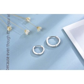 Cuff Tiny Hoop Earrings for Women Cartilage Sterling Silver Dainty Small Huggie Sleeper Hoops Hypoallergenic Gifts Fashion Jewelry 4 Sizes (11.5mm)