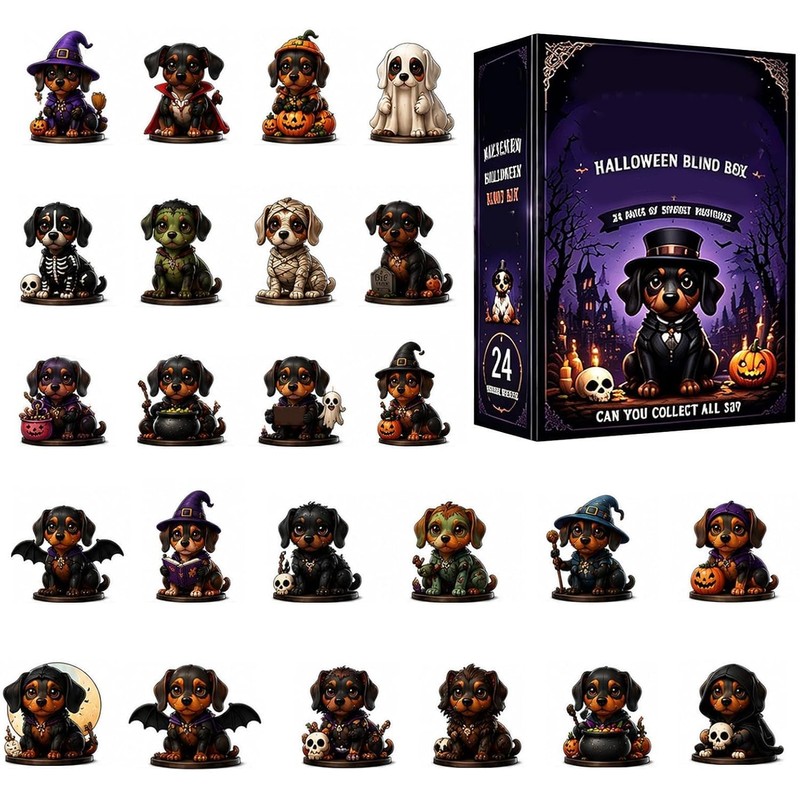 Calendario de Adviento Halloween 24 Piezas Figuras Perros Dachshund MJKF722GHSV4R5BOEK65