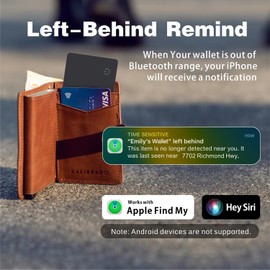 Reyke Wallet Tracker Card, Rechargeable Wallet Finder Compatible with Apple Find My (iOS Only) Item Finder for Luggage Tags Mobile Phones Passports, IP68 Waterproof