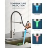 FORIOUS LED Kitchen Faucet with Pull Down Sprayer, Brushed Nickel