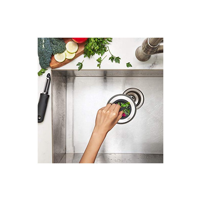OXO 13259500 Coladera/Tapón Tarja Acero/Silicón, 18 cm