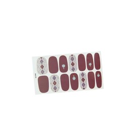 Generic 14Pcs Pink Gold Accents Spots Stripes Grids Full Cover Nail Wraps Sticker Da179 Nail Wraps Stickers Manicure Supplies for Women Nails Full Long Lasting Easy Apply and Remove