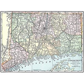 Connecticut - 1901 - Map Poster