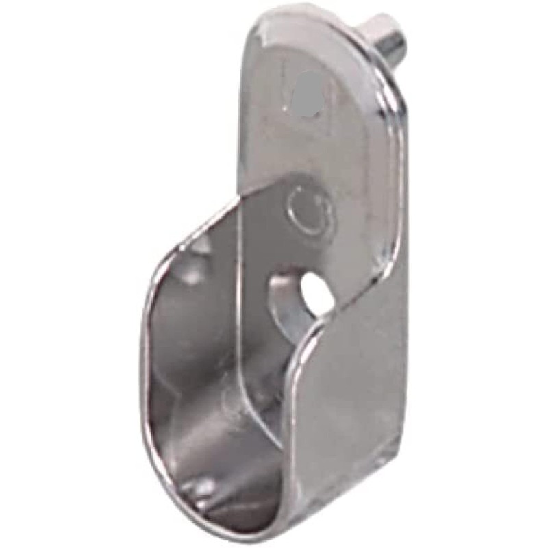 Elef 48" Polished Chrome Closet Rod Oval with End Supports