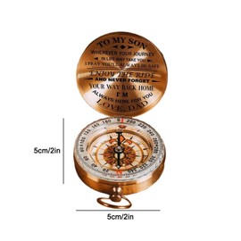 Vintage Multifunctional Luminous Compass Gift - Dad To Son Enjoy the Ride Gift for Boys Men Camping Outdoor Activities Navigation Tool