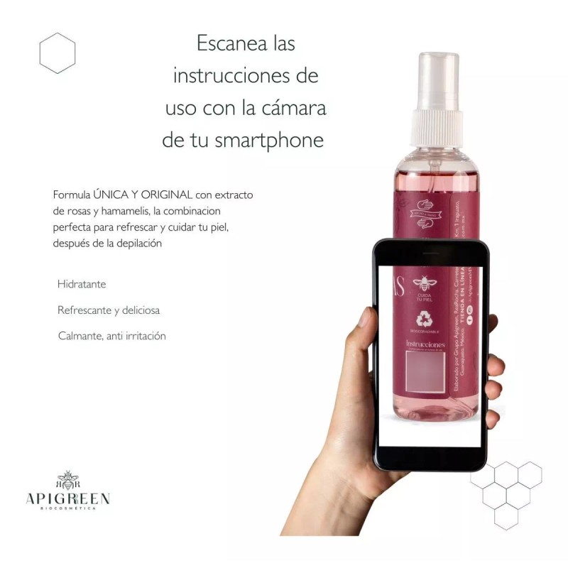 ApiGreen Pre Y Post Depilacion Talco Crema Y Agua De