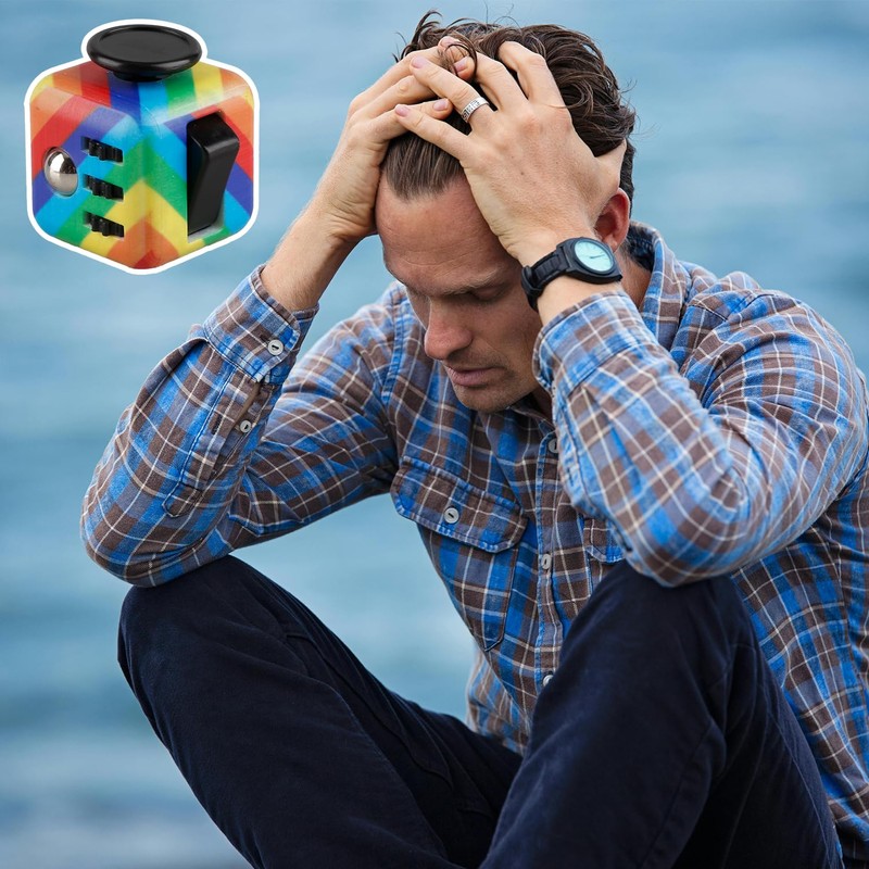 Tabanzhe Fidget Cube-Sensory Cube for Stress Anxiety Relief 6 Different