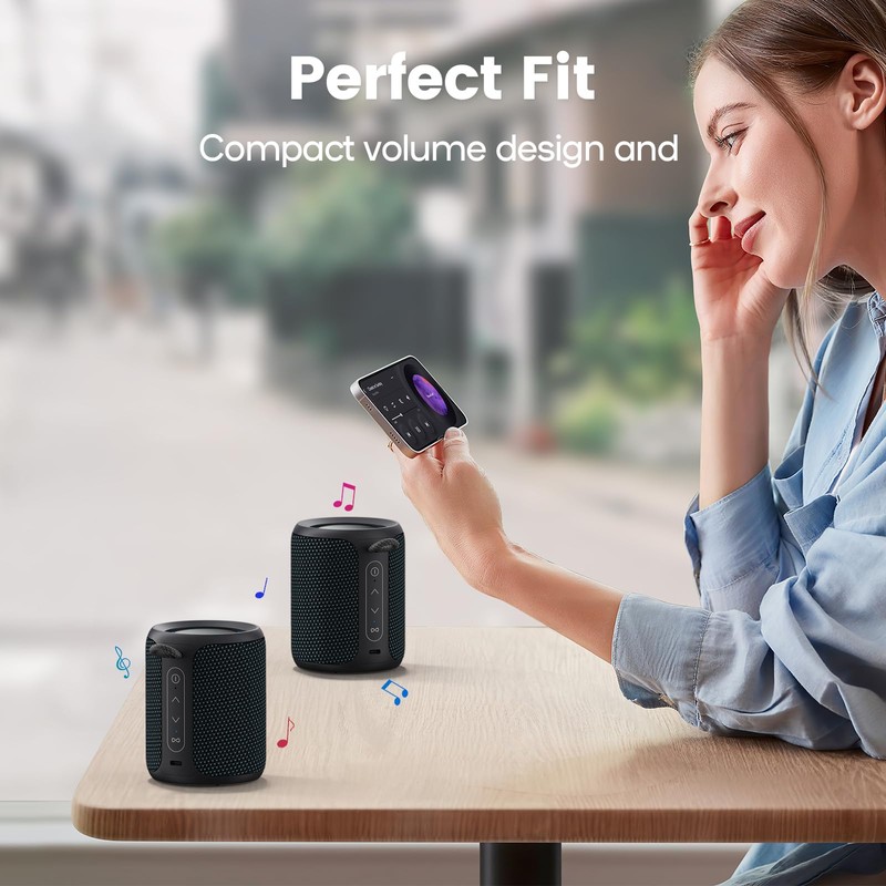 Deeyaple Portable Bluetooth Speaker, IP67 Waterproof Mini Bluetooth Speaker Wireless