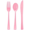 150 Pack Light Pink Plastic Silverware, Pink Plastic Utensils Heavy