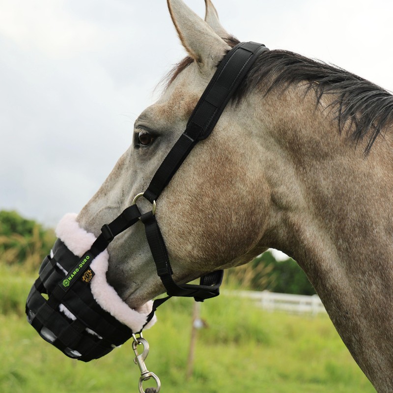 T TEKE Nano-Duro II Deluxe Horse Grazing Muzzle with Fleece