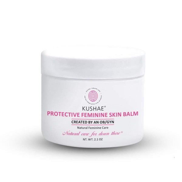Kushae Protective Feminine Skin Balm – OB/GYN Made, All Natural, Irritation Relief from Breast & Thigh Chafing, Menopausal Dryness, Sweat Protection, Made in USA