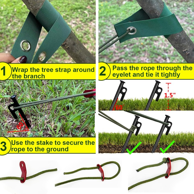Tree Stakes and Supports, Heavy Duty Tree Stakes Kit Include
