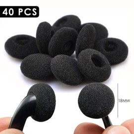 40 Stück Ersatz-Kopfhörerschwämme, Kopfhörer-Ohrpolster, Ersatz-Schwammspitzen, 18 mm Kopfhörer-Schaumstoffpolster (schwarz)