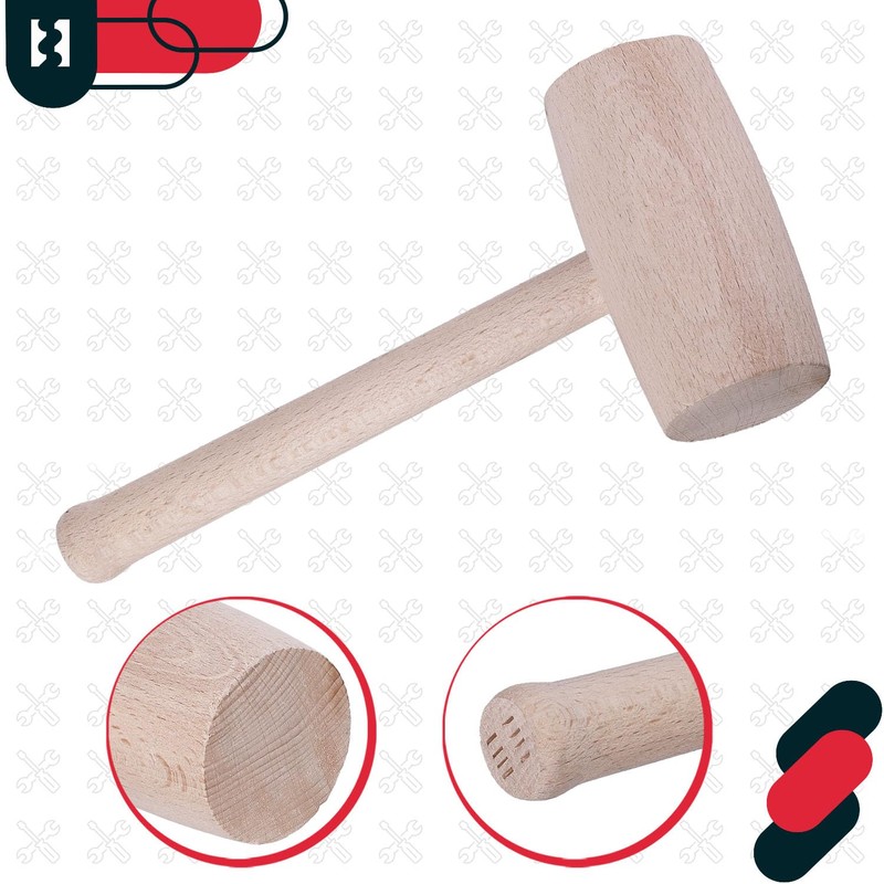 KOTARBAU® Wooden Hammer Diameter 65 mm for Carpenters Sheet Metal