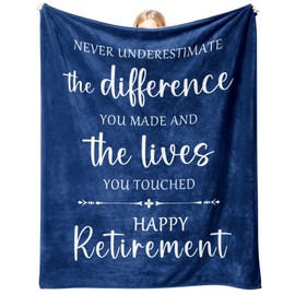 Retirement Gifts for Women Men, Retired Gifts Ideas - Soft Flannel Retirement Blanket 157x132CM - Farewell or Leaving Presents for Colleagues, Coworkers, Friends, Teachers