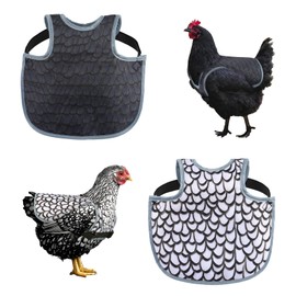 MYWSN Chicken Saddle for Hens Lightweight Chicken Apron & Back Protector with Adjustable Straps, Comfortable Chicken Vest Jacket for Hens (White Black)