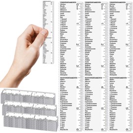 Skyygemm 24 Pcs Clear Bible Study Ruler with Dual Straight and Scalloped Edge 6 Inch Christian Bookmarks Multitool Bookmark for Underlining Journaling (Old & New Testament in Spanish)