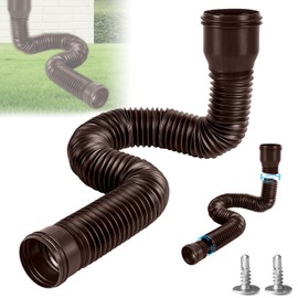 Gutter Flexible Downpipe Extension, Rain Gutter Drain, Round Extension for Downpipe 80/100 mm, Gutter Extension Downpipe Extension from 47 to 150 cm for Lawn/Eaves (Brown, 1 Piece)