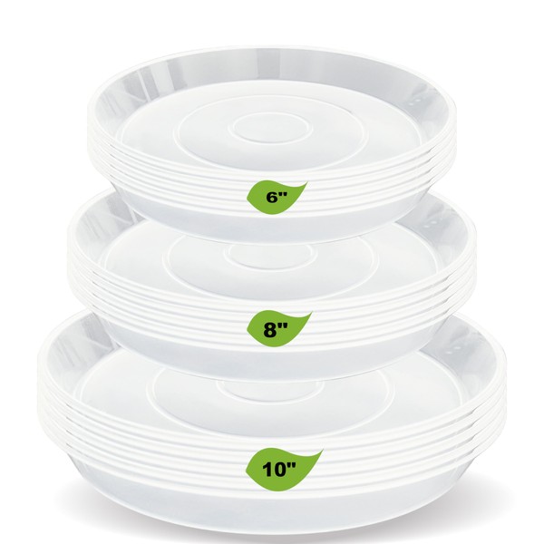 LWALRS Plant Saucer Tray, 15 Pack (6 8 10 inch)