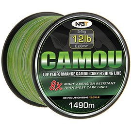 NGT Unisex's Spool of Camo Line, Green, 15 lb/1300 m