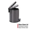Rubbermaid Stainless Steel Round Step-On Trash Can, 1.6-Gallon, Charcoal, Wastebasket