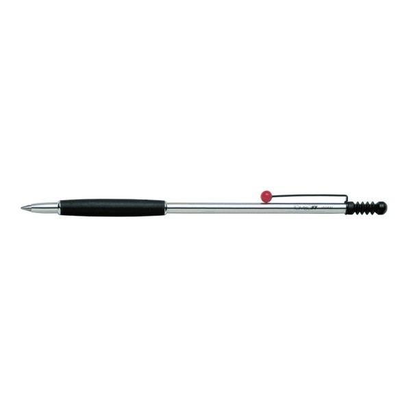 Tombow Zoom 707 De Luxe Ballpoint Pen - Black/Chrome Barrel and Red Clip End