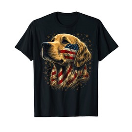 USA 4th Of July Goldie Patriotic American Golden Retriever T-Shirt