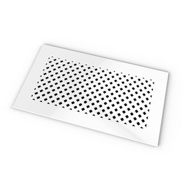 SABA Home Decor Air Vent Cover Grille - Acrylic Plexiglass 6" x 10" Duct Opening, 8" x 12" Overall White Finish Covers for Walls & Ceilings NOT Floors, Giovanna (6"x10" Duct, Silicone)