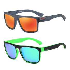 Tramean Retro Polarized Sunglasses for Men and Women Classic Vintage Square Sun Glasses UV400 Protection,2 Pack