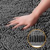 Yeaban Dark Gray Bathroom Rugs – Thick Chenille Bath Mats