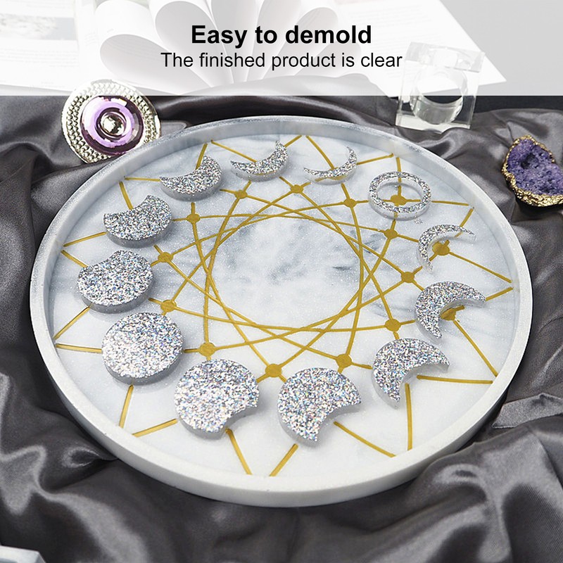 Moon Phase Tray Mold Lunar Eclipse Crescent Epoxy Resin Casting