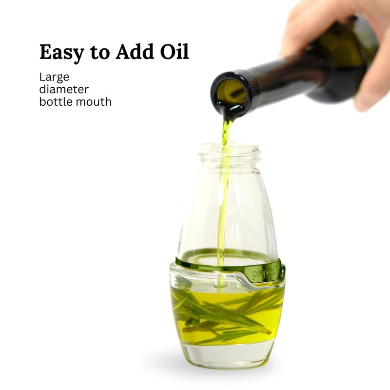 Prepara Simply Mist Olive Oil Sprayer, Chrome Band, White/Green
