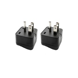 European to US Plug Adapter, 2 Pack US Travel Plug Adapter, UK to US Plug Adapter, EU to US Plug Adapter, for EU/UK/AU/CN/JP/Italy/Israel Plug Adapter to USA in The Plug Travel Essentials (Black-4PCS)