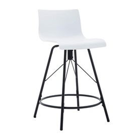 Changjie Furniture Modern Swivel Plastic Bar Stools Counter Height Pub Side Chairs for Kitchen Pack of 4 (White, Swivel 24 inch)