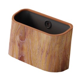 Ｂｅｓｇａ Desk Mini Trash Can Countertop Wastebasket Container Small Garbage Can Desktop Waste Basket Trash Bin for Bathroom Bedroom, Wood Color